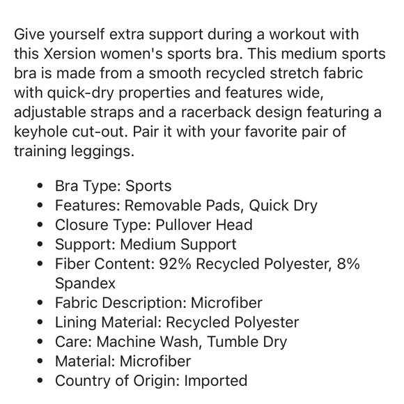 Xersion Women's Tri Geo Print Medium Support Sports Bra Size S L XL - Picture 4 of 10